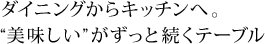 ダイニングからキッチンへ。“美味しい”がずっと続くテーブル