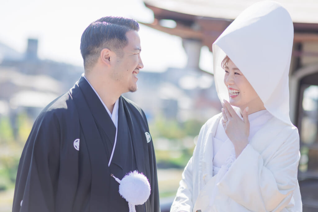 鮒鶴での結婚式後のふたり|京都らしい挙式の思い出