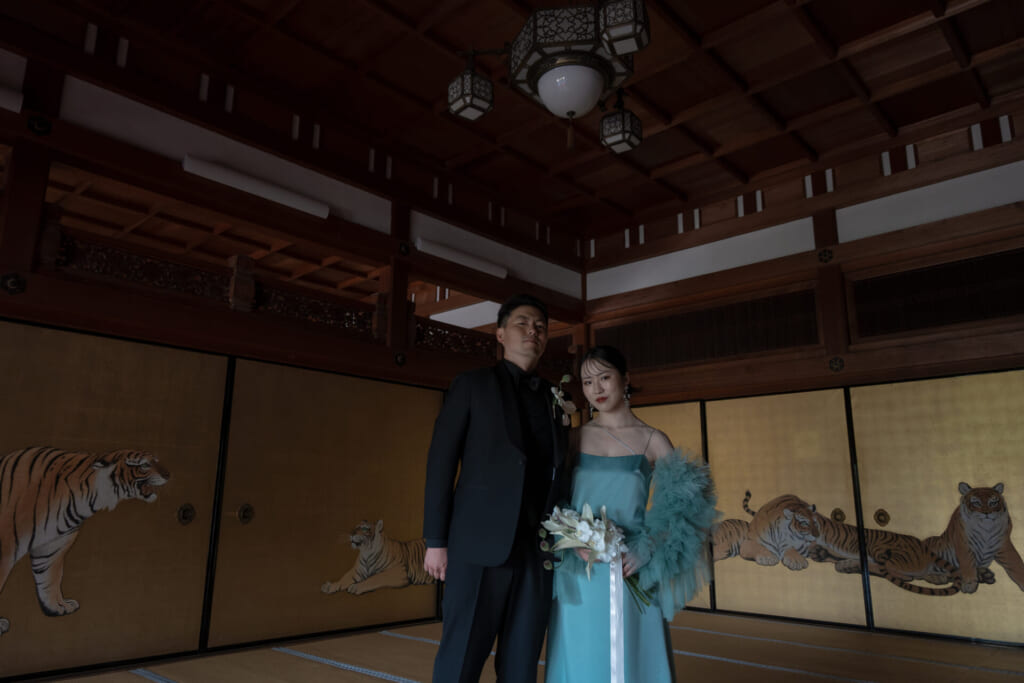 金戒光明寺「虎の襖絵」の前での前撮り